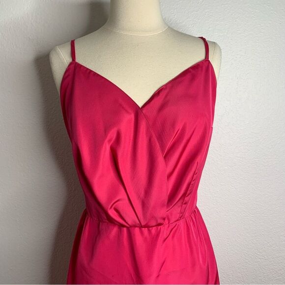 Vintage 80s Handmade Hot Pink Mini Dress & Overlay Jacket Set Size Small - Picture 5 of 12